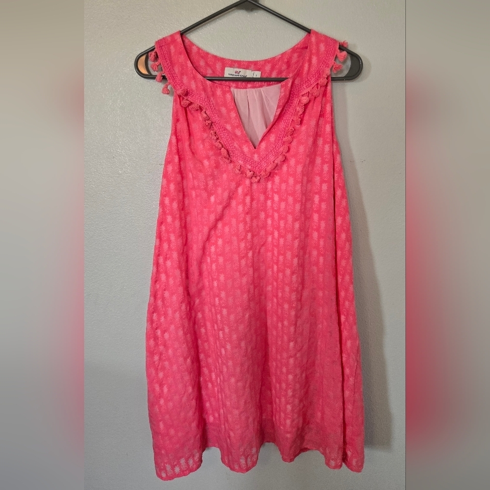 Vineyard Vines | Pink Pineapple Tassel Dress Cover Up Size Small